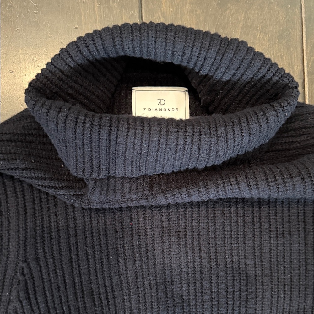 7 Diamonds Men's Navy Turtleneck Sweater